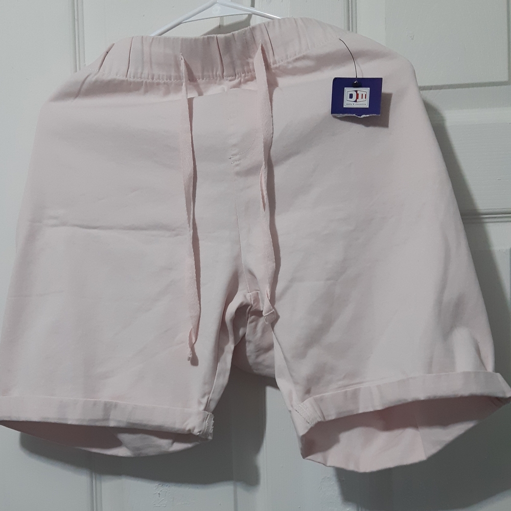 Women's Light Pink Drawstring Bermuda Shorts